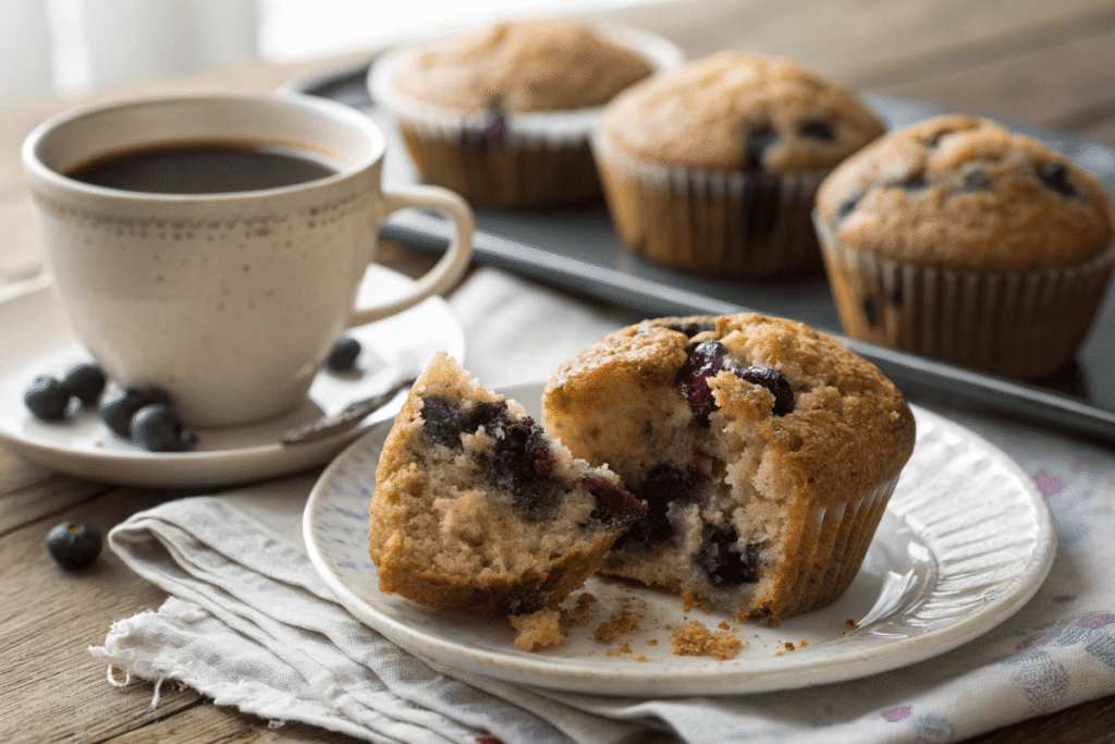 Gluten free dairy free muffin with bite taken