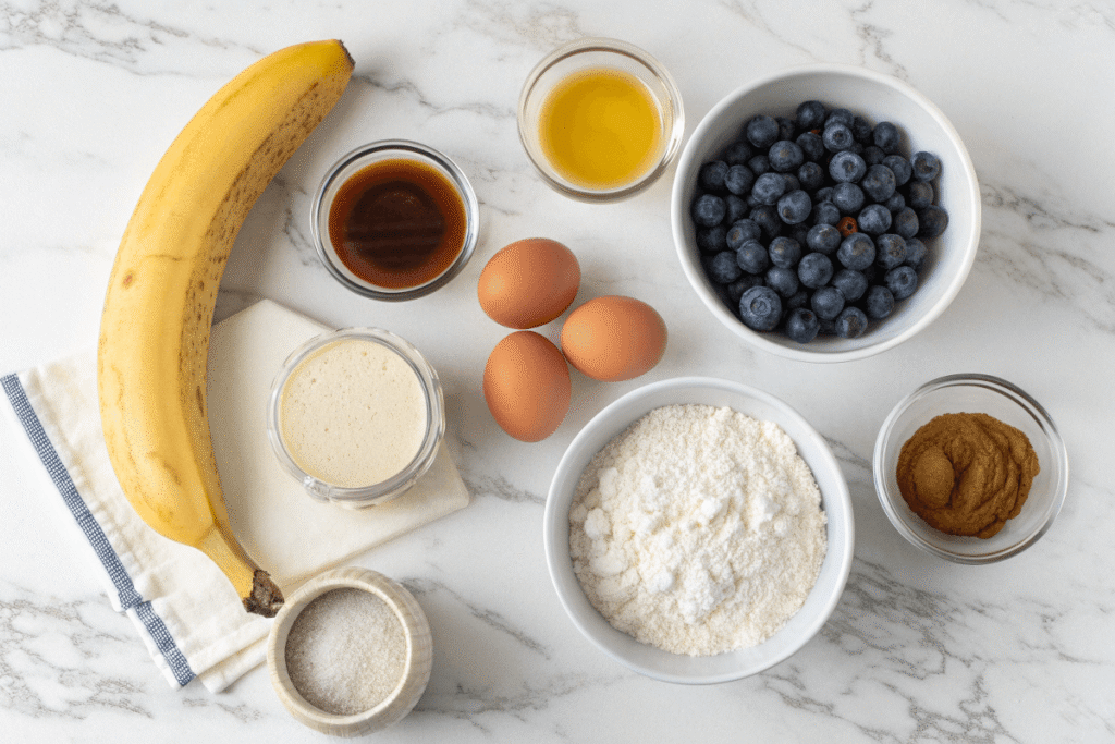 Ingredients for gluten free dairy free muffins