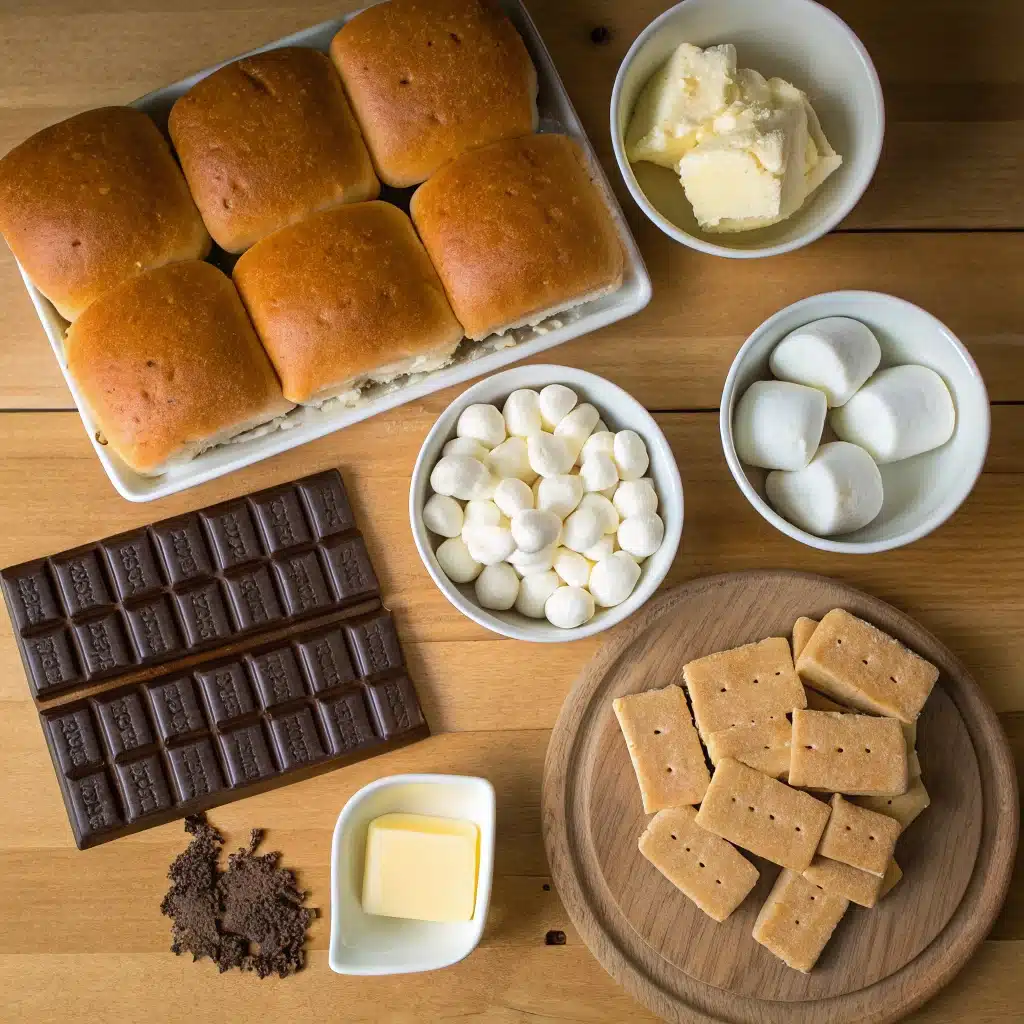Ingredients for making smores sliders
