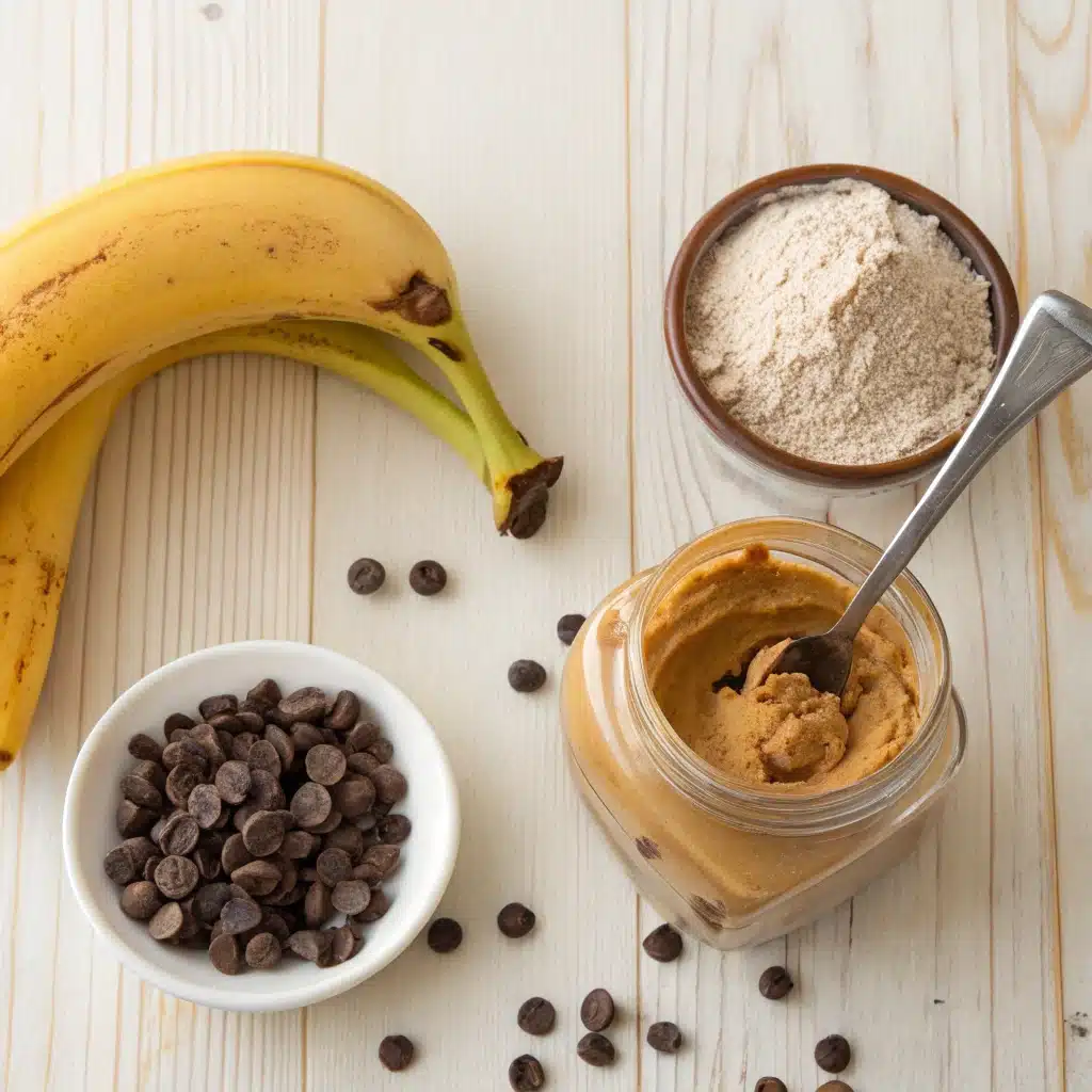 Protein cookie ingredients laid out