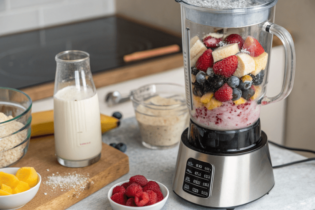 Ingredients blending for protein fluff